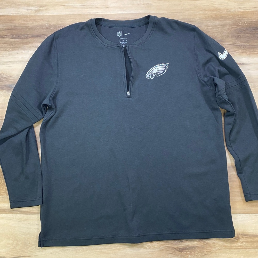 Nike NFL Philadelphia Eagles XL Dri-FIT Sideline Quarter Zip Pullover Black